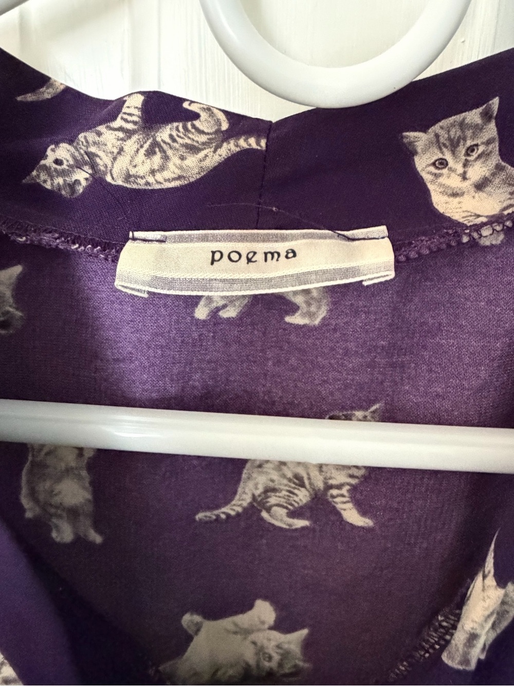 Poems by ModCloth Size S NWOT Purple Cat Print Top - Picture 3 of 6